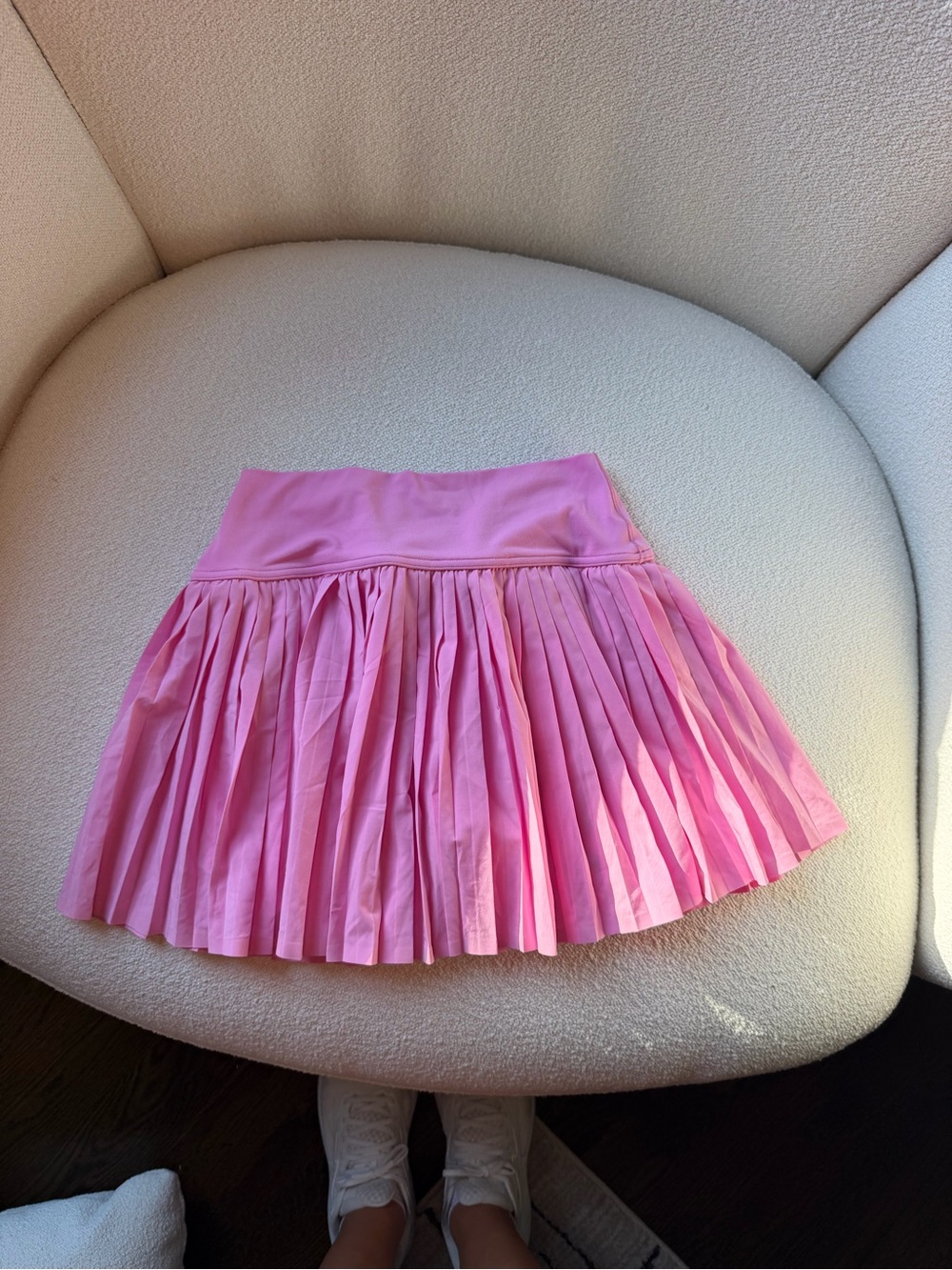 aerie Pink Pleated Skater Mini Skirt